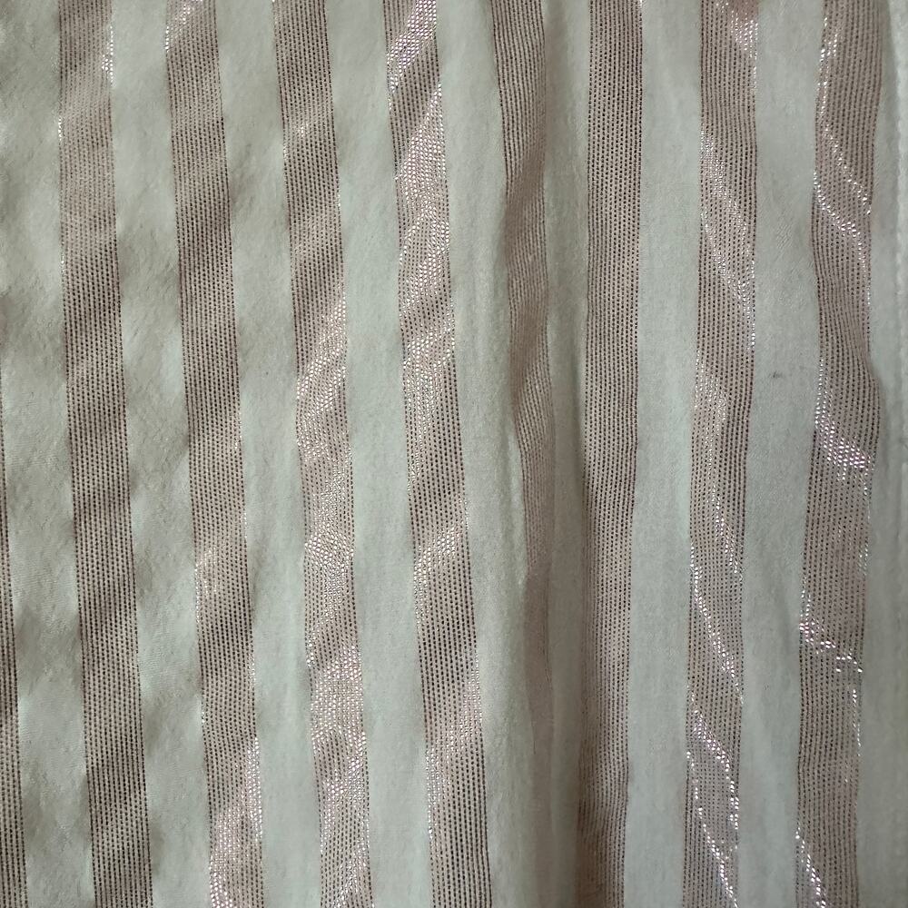 Victoria's Secret Sleep Shirt Womens SMALL Pink Metallic Striped Long Sleeve - Picture 6 of 12